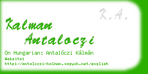 kalman antaloczi business card